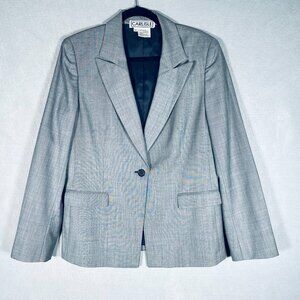 Carlisle Jacket Womens 12 Gray Wool Cashmere Single Breasted Blazer Minimalist
